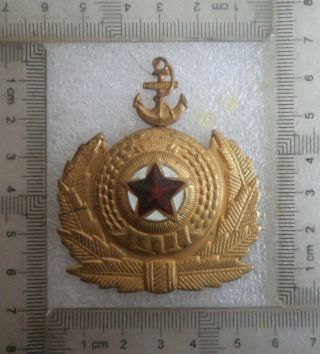 Navy Hat Cap Badge Korea Korean Dprk