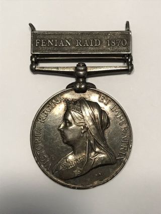 1870 Fenian Raid Canada Silver Military Medal 27th Lambton Battalion Researched