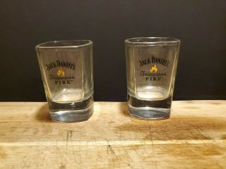 2 - Jack Daniel’s Tennessee Fire Shot Glasses S&h Ex