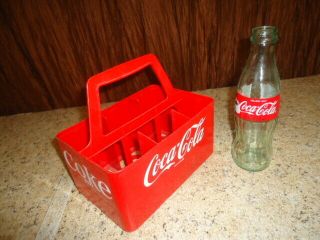 Vintage Coke 6 - 1/2 Oz Size Plastic 6 - Pack Bottle Carrier Crate - Circa 1960 