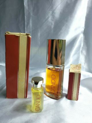 Vintage Perfume By Avon Candid Ultra Cologne Spray 1.  8 And Miniature.  33 Fl Oz