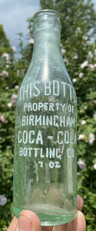 Rare Coca Cola Block Letter Soda Water Bottle Birmingham Alabama Ala Early