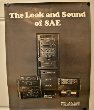 Vintage Sae Scientific Audio Electronics Advertising Poster 21 3/4 " X 21 " L
