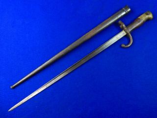 Antique French France 19 Century 1879 Dated Bayonet Knife Short Sword W Scabbard