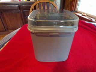 Tupperware Blue Square Modular Mate 3 Container Canister 1621 Hinge Lid