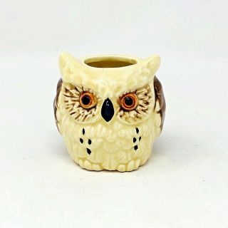 Ceramic Owl Toothpick Holder 2 1/8” Tall Vintage Tableware Made In Japan