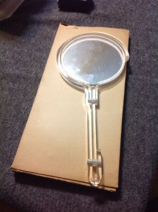 Unique Vintage Plastic Handheld Vanity Mirror - Mirror Is Movable