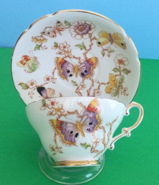 Aesthetic Stanley Bone China Butterfly Floral Teacup And Saucer 1875