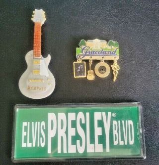 Set Of 3 Elvis Presley / Graceland / Memphis Fridge Magnets