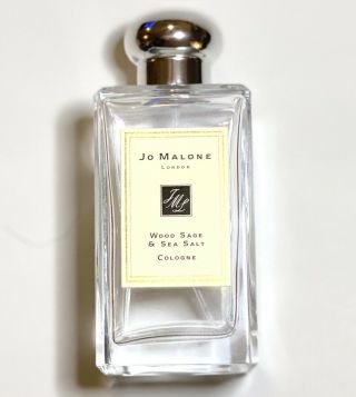 Jo Malone Empty Cologne Bottle & Cap 100ml 3.  4 Oz.  Wood Sage & Sea Salt Euc