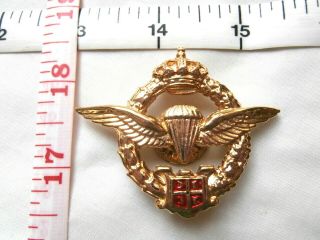 Serbia Krajina 1993 Civil War Parachutist Wings Officers Metal Brevet Badge.