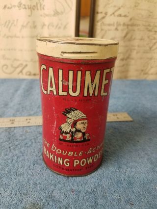 Vintage Calumet Baking Powder Tin Can 16 Oz / 1 Lb Size