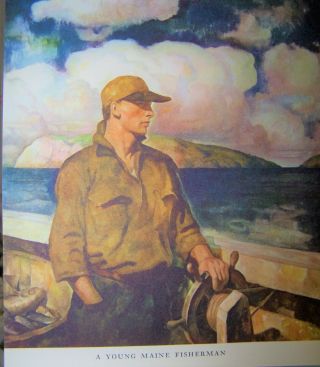 14 Vintage N.  C.  Wyeth Prints Trending Into Maine Kenneth Roberts Lithograph Set