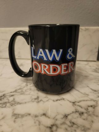 2001 Ceramic Law & Order Police Legal Drama Tv Show Black Coffee Mug Tea Cup
