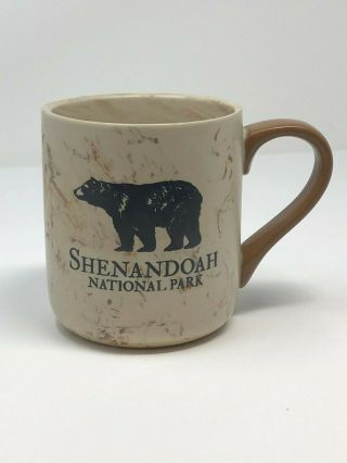 Shenandoah National Park Coffee Mug Cup Marble Look Stoneware Bear On Front