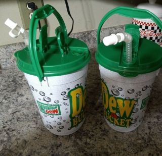 2 Vintage Mountain Dew Do The Dew The Bucket Jug Mug Insulated Beverage Cooler