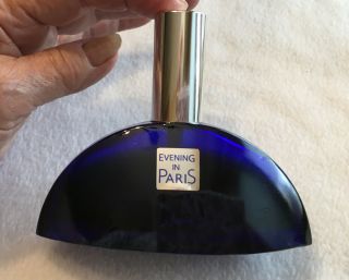 Rare Vintage Perfume Bottle Evening In Paris Cobalt Blue 1.  6 Fl Oz,