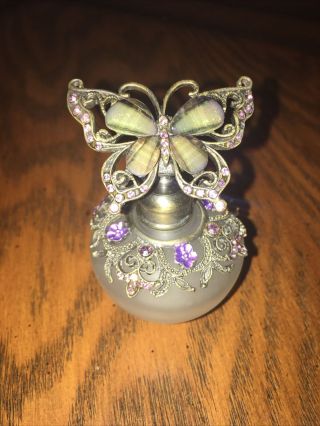 Vintage 40ml Empty Refillable Perfume Bottle Collectible Butterfly Design