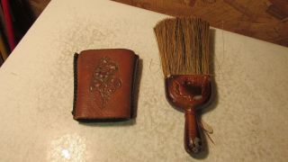Old Clothing Brush Wisk Broom With Holder