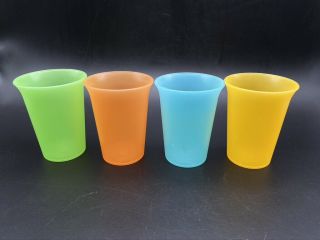 Vtg Pastel Opaque Blue Green Orange Tupperware 8 Oz Bell Tumblers Sippy Cups 109