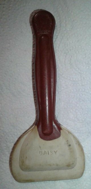 Vintage Daisy Butter Churn Paddle Scraper Spatula Rubber Reddish Brown Handle