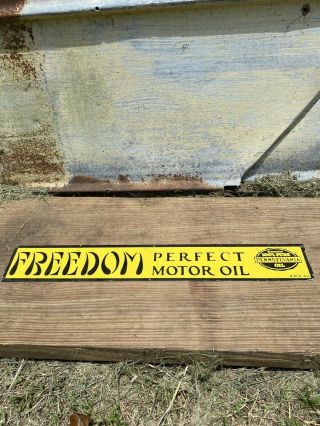 Vintage Freedom Perfect Motor Oil Metal Sign