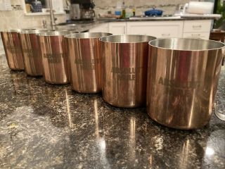 6 Absolut Mule Moscow Mule Vodka Copper Stainless Steel Mugs Cups