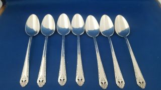 Set Of 7 Holmes & Edwards Silver Plate Lovely Lady Teaspoons 6 1/8 "