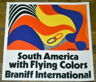 Alexander Calder Braniff Airlines Small Poster South America Flying Colors 1973