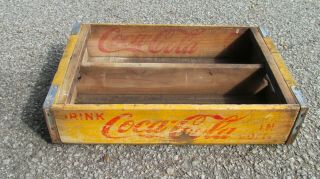 Vintage Drink Coca Cola In Bottles Wooden 6 Pack Crate Carrier