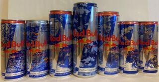 Different Models Red Bull Energy Drink - Limited Edition Cans - Empty
