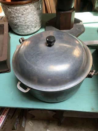 Vintage Household Institute Aluminum 5 Qt Stock Pot Dutch Oven W/lid Bale Handle