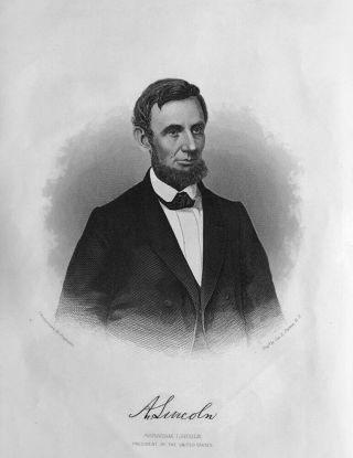 Civil War President Abraham Lincoln No More Slavery 1865 Art Print Engraving