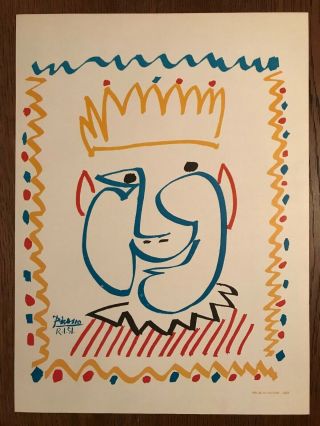 Pablo Picasso Poster,  Happy King 1951 Plate - Signed Offset Lithograph