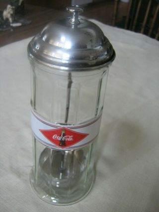 Vintage Coca Cola,  Coke Straw Dispenser,  Holder,  Retro Mod Kitchen Decor