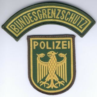 German Police/bundespolizei Border Patrol 2item Set For Old Green Uniform,  Rare