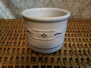 Longaberger Pottery Candle Crock Holder - Woven Traditions Pattern - Blue