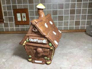 Vintage Twin Winton Ceramic Gingerbread Candy House Cookie Jar 10” Tall