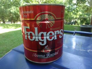 Vintage Folgers Coffee Can 39oz Aroma Roast Automatic Drip