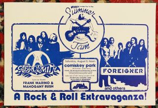 Ac/dc Aerosmith Mahogany Rush Foreigner Comiskey Park Chicago 1978 Handbill Rare