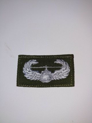Us Army Air Assault Badge Embroidered Silver Thread On Od Material Rare