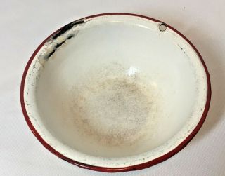 Vintage Enamel Ware Small Bowl Red and White - Farm House Décor 2