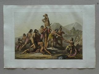 Sacrifices Of Ancient Peru South America Costume Ancien Ferrario Aquatint 1820