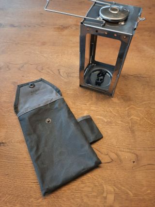 Swiss Military Folding Candle Lantern With Bag.  1 Glass Missing