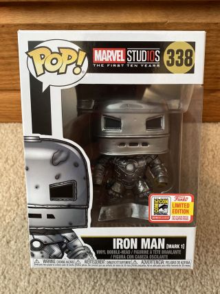 Funko Pop Marvel Iron Man Mark 1 338 2018 Sdcc Exclusive Official Sticker