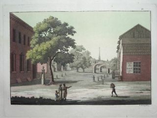 Market Square In Philadelphia America Costume Ancien Ferrario Aquatint 1820