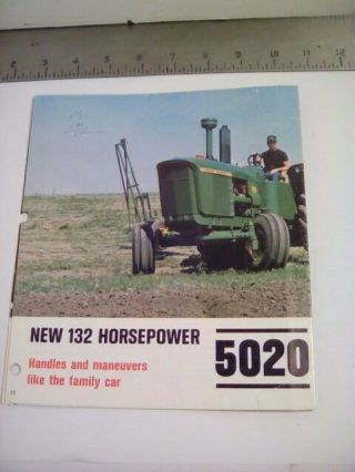 John Deere 5020 Tractor Oem Sales Brochure 8 Panel Fold Out Circa 1965