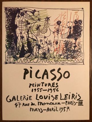 Pablo Picasso Poster,  Louise Leiris Paris 1957 Plate - Signed Offset Lithograph