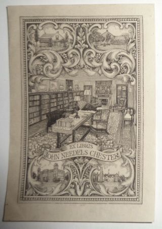 John Needels Chester Ex Libris Bookplate,  By A.  N.  Macdonald - Early 1900s