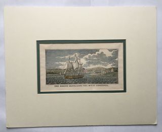 1830,  Hornet Blockading The Bonne Citoyenne Print,  Naval Ship,  War Of 1812